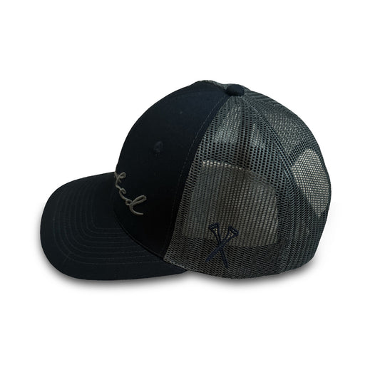 Navy Grey Twisted  - Premium Golf Hat - Snapback